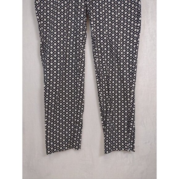 H&M Womens 6 Black and White Latice Pattern Straight Leg Dress Work Pants - Picture 3 of 10